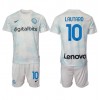 Inter Milan Lautaro Martinez #10 Bortaställ Barn 2022-23 Korta ärmar (+ Korta byxor)